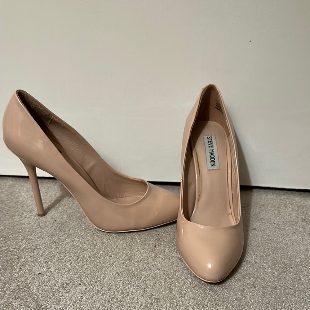 Steve Madden Nude Patent Pointed-Toe Stiletto Pumps